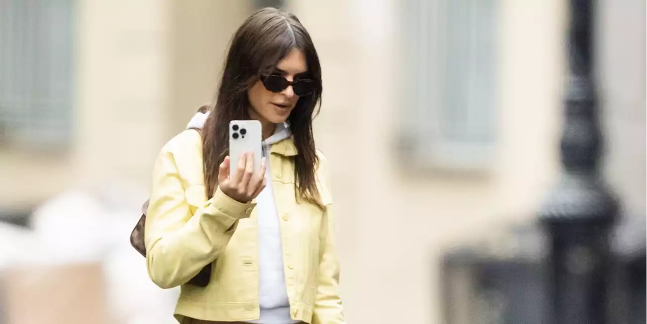 Emily Ratajkowski Steps Out in a Pastel Yellow Jacket and Maxi Skirt