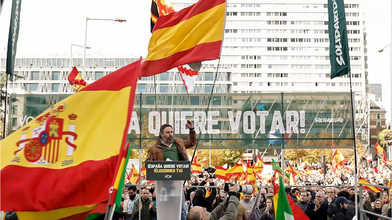 El llamamiento de Vox contra Pedro Sánchez reúne a 25.000 personas en la Plaza de Colón