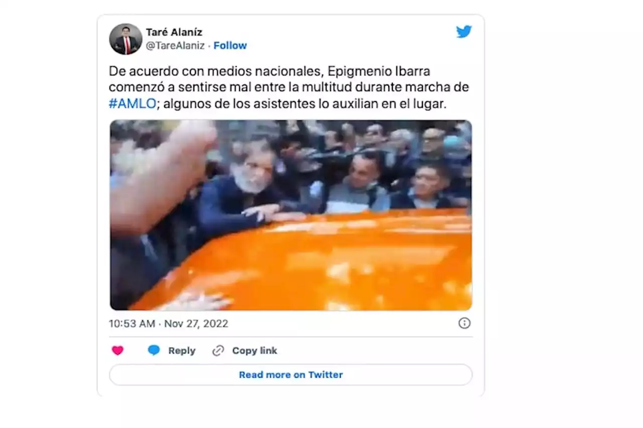 Desmayos se reportan en marcha de AMLO; Epigmenio Ibarra entre afectados