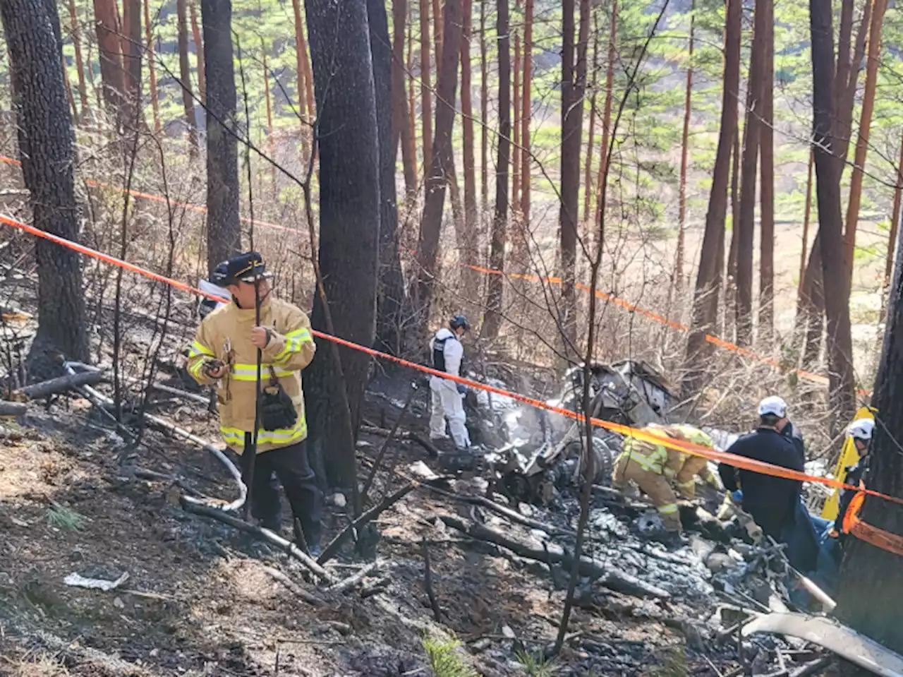 양양서 산불계도 헬기 추락 5명 사망…여성 2명 신원 확인 중