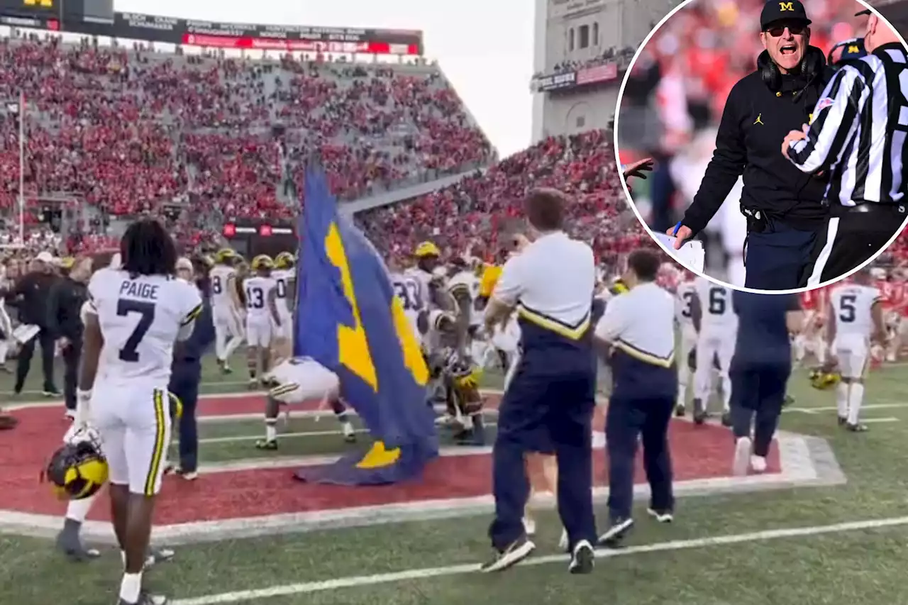 Michigan’s Mike Sainristil plants flag on Ohio State’s ‘O’ after beat-down