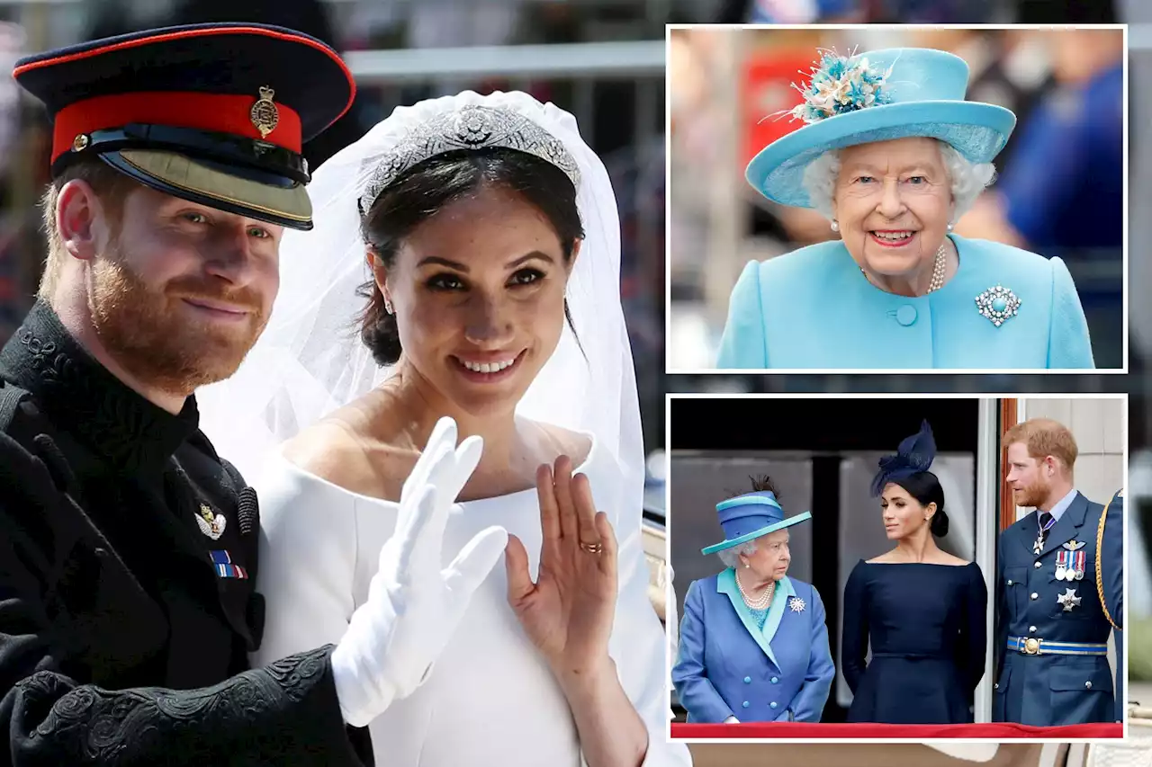 Queen Elizabeth II worried Prince Harry was ‘over-in-love’ with Meghan Markle: biography