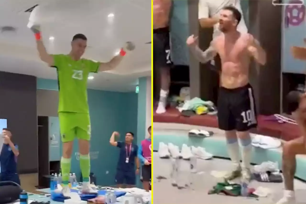 Martinez dances on table and Messi plays conductor as Argentina party in dressing room