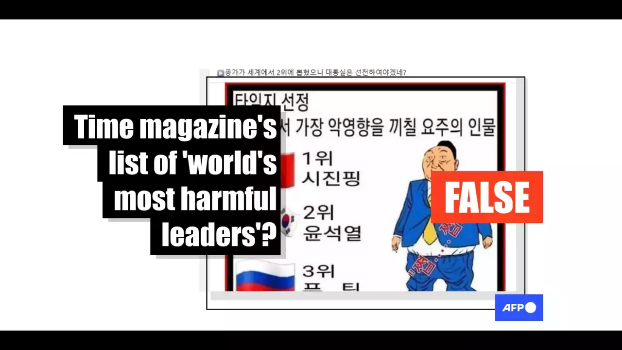 Time magazine rejects fabricated ranking of 'leaders most likely to harm world'