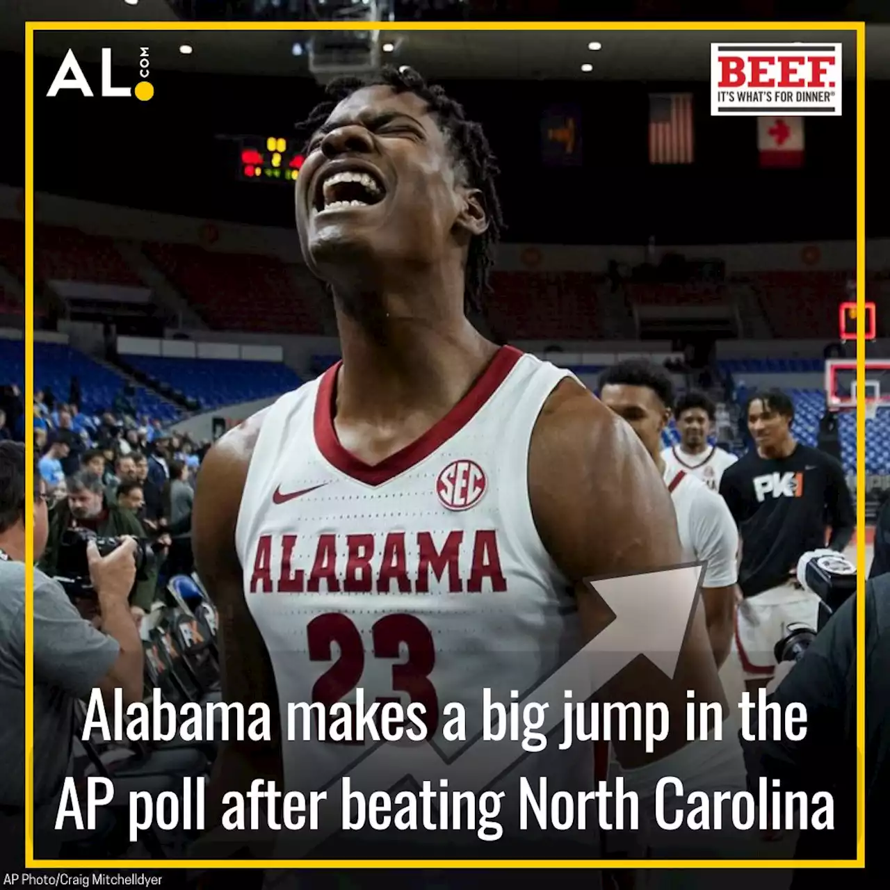 Tide makes big jump in AP poll after beating UNC