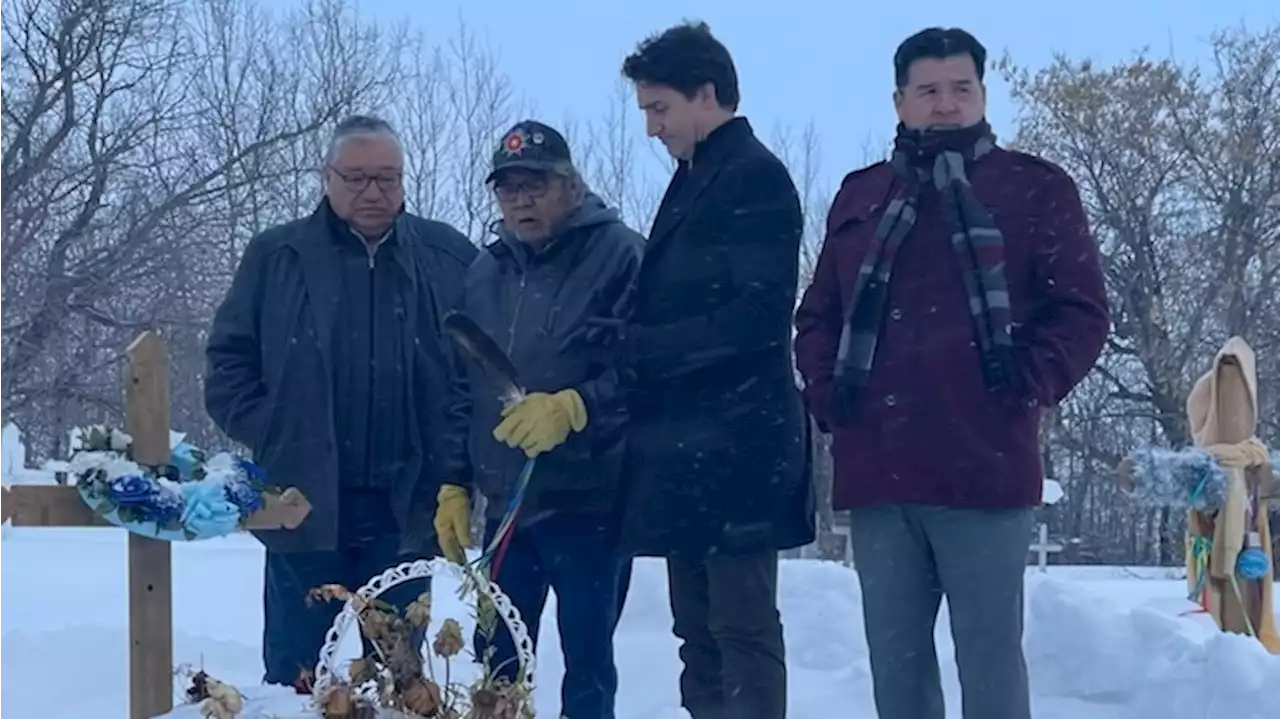 Trudeau visits First Nation in Saskatchewan rocked by stabbings that killed 11