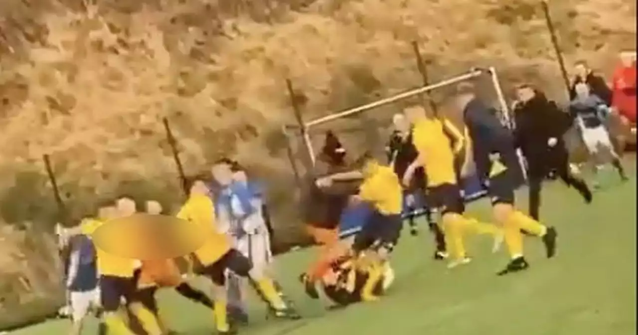 Mass brawl between players at Scots youth football match caught in clip