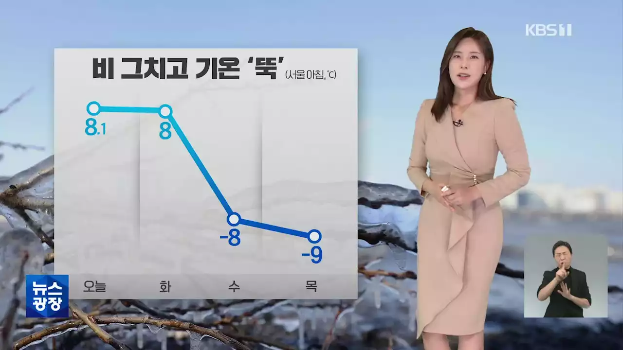 [출근길 날씨] 전국에 강한 비…내일 비 그친 뒤 한파