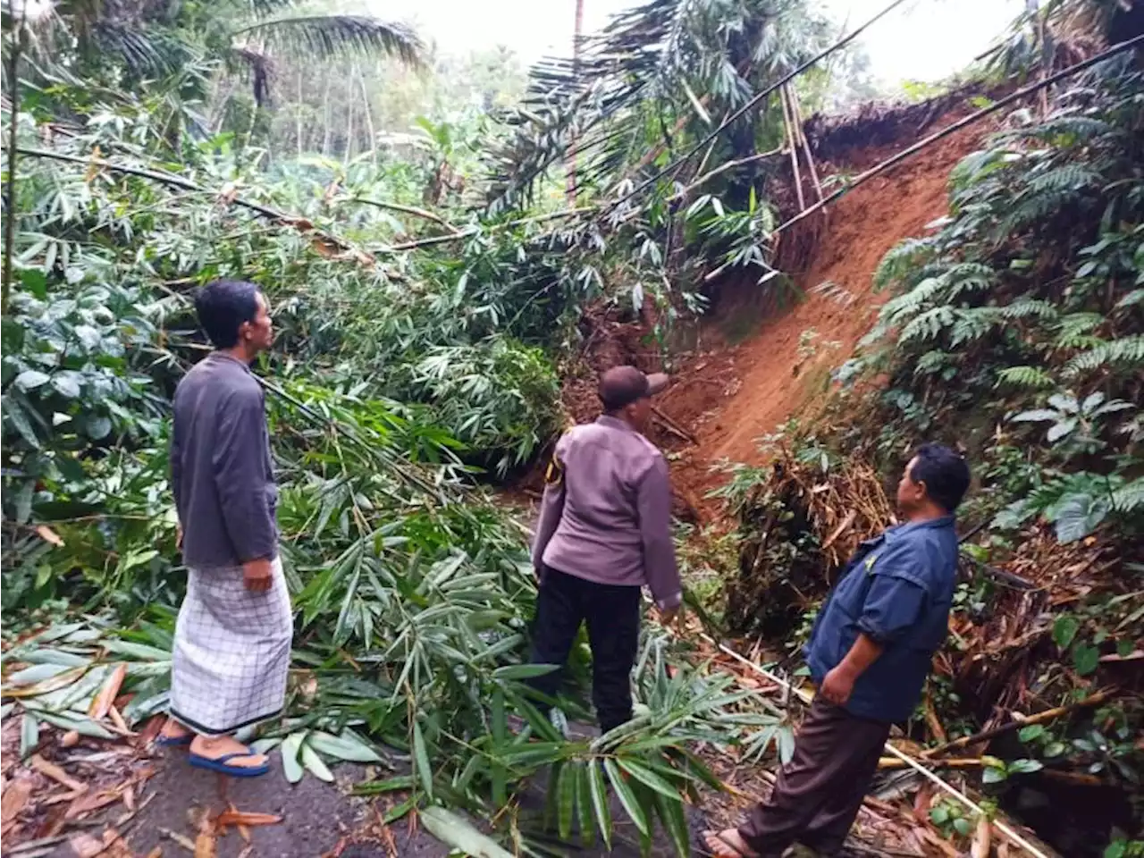 Tanah Longsor Tutup Jalan di Desa Tanalum Purbalingga |Republika Online