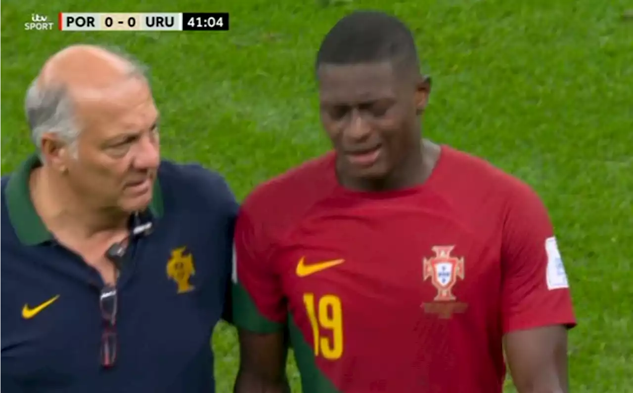 Portugal star Mendes leaves pitch in tears after getting injury during World Cup clash