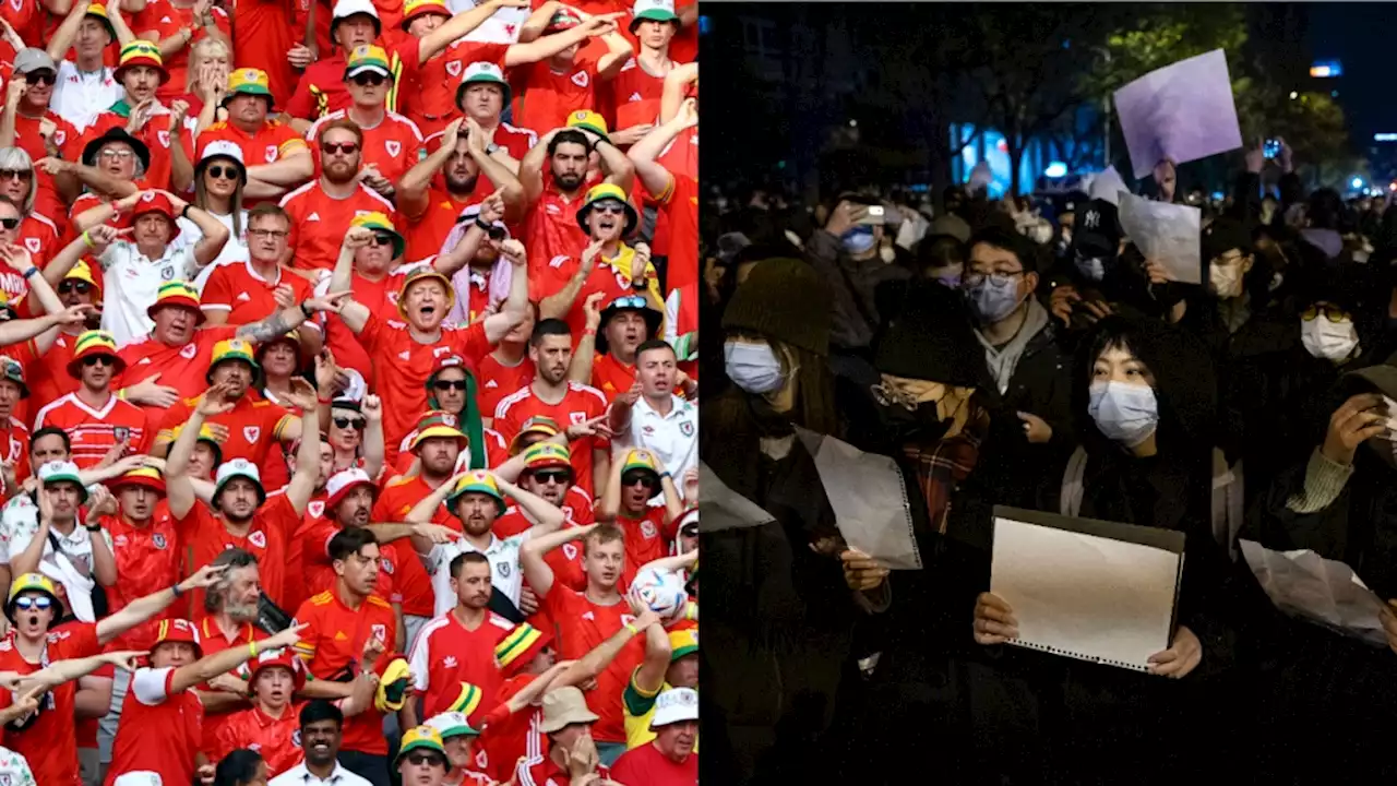 China’s State Broadcaster Blurs Out Maskless World Cup Fans as Local COVID Protests Grow