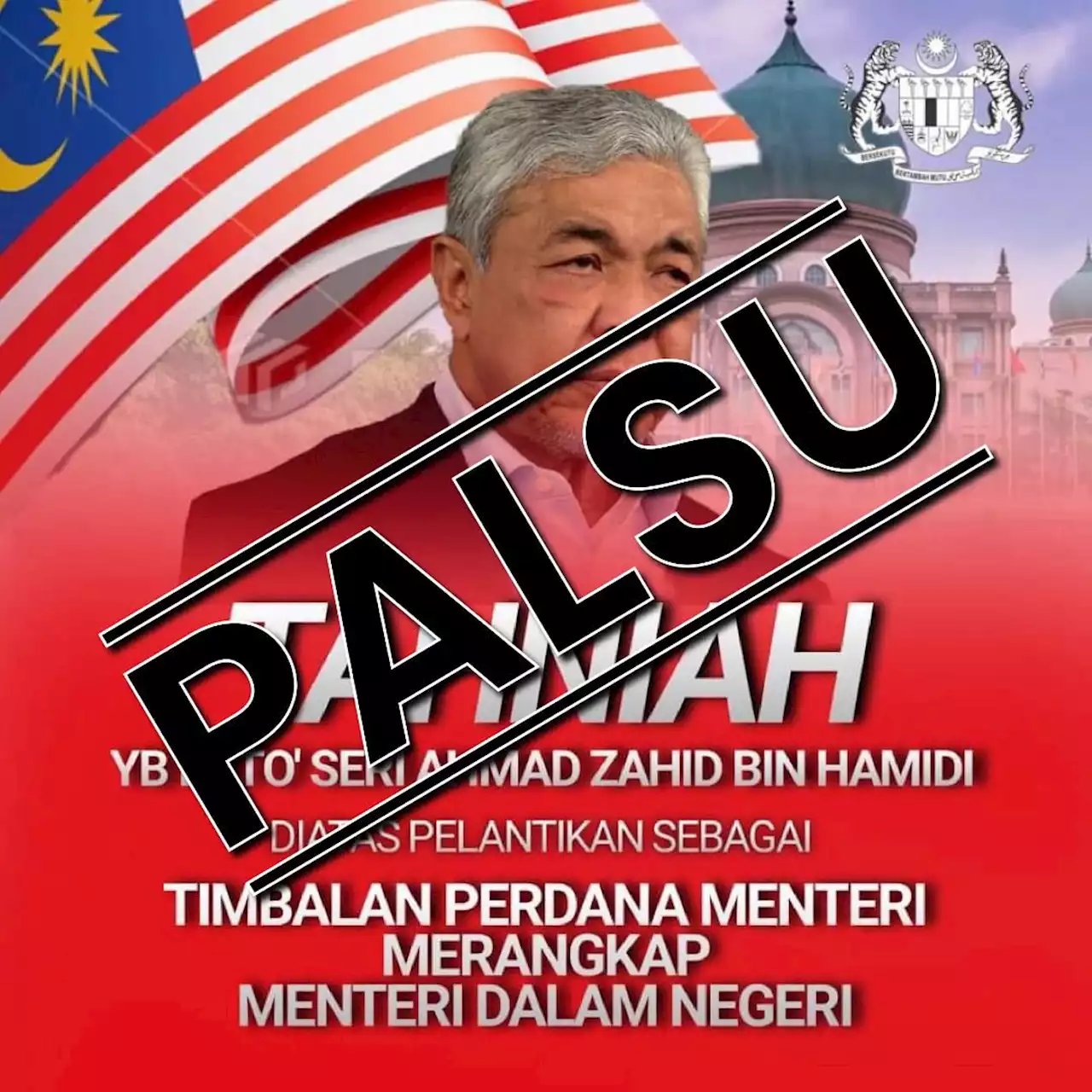 Poster ucapan Ahmad Zahid jadi TPM palsu