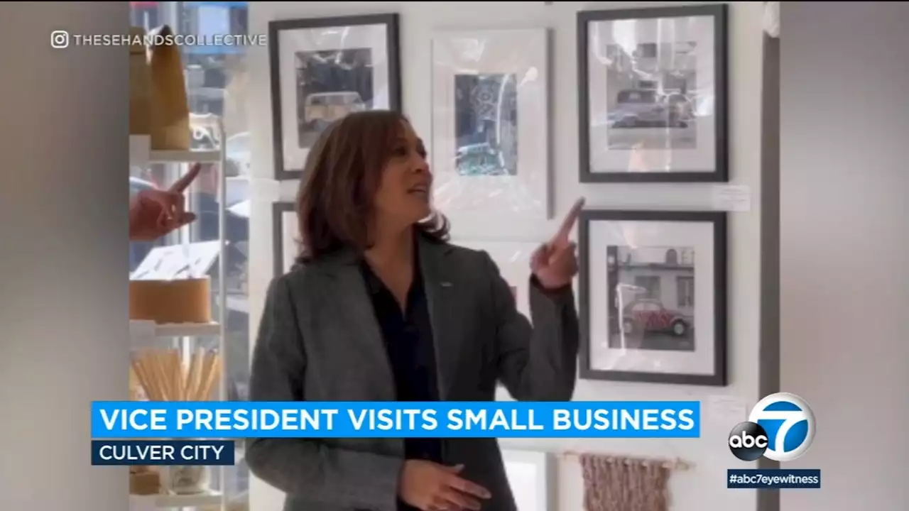 Kamala Harris visits arts business in Culver City