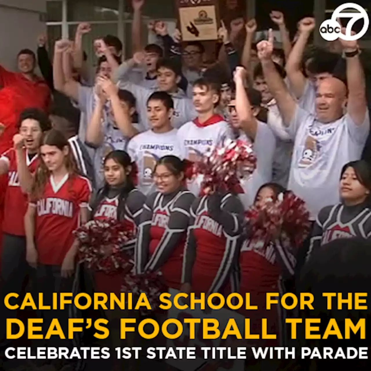 Riverside deaf football team celebrates its 1st CIF state title with parade