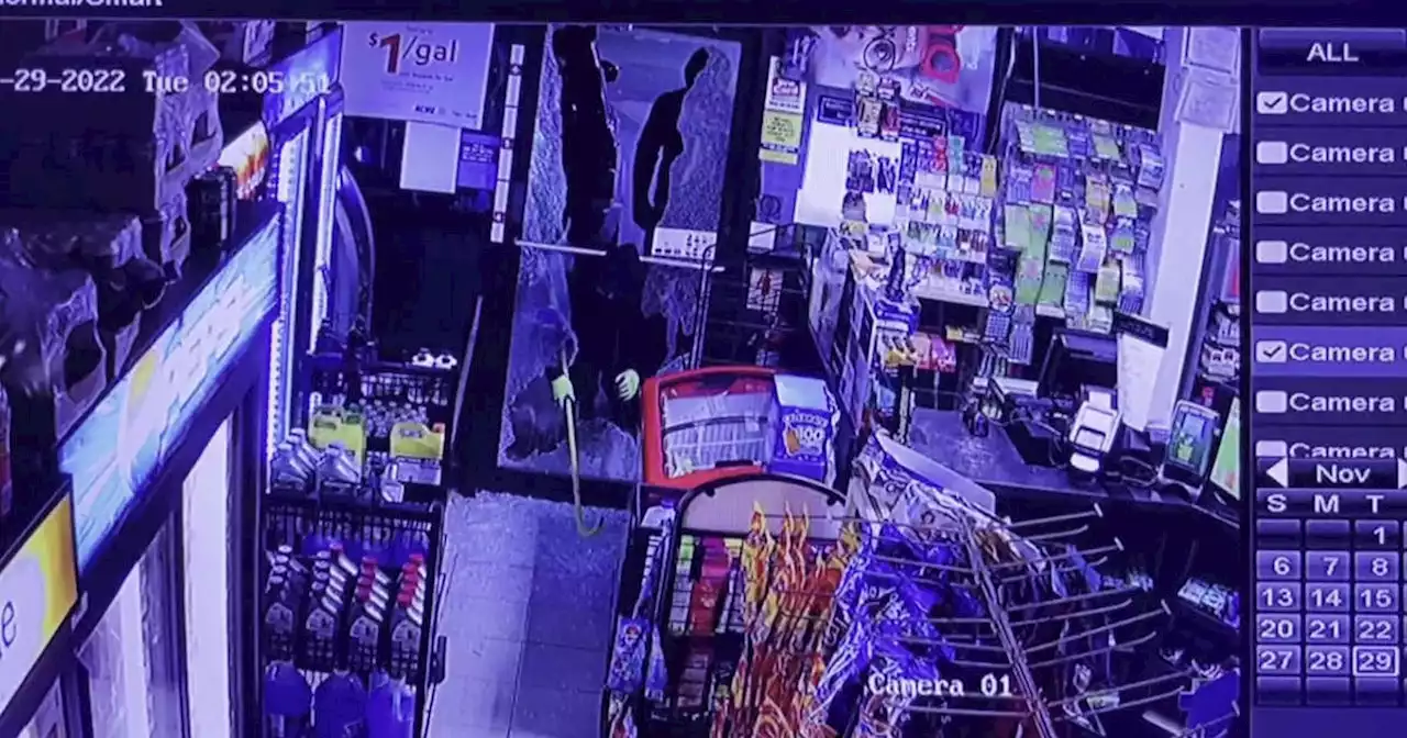 See it: Thieves break into N.J. Exxon mini mart and take off with ATM