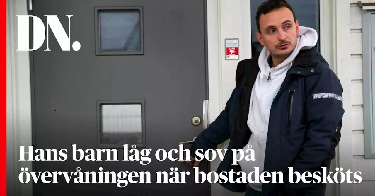 Hans barn låg och sov på övervåningen när bostaden besköts