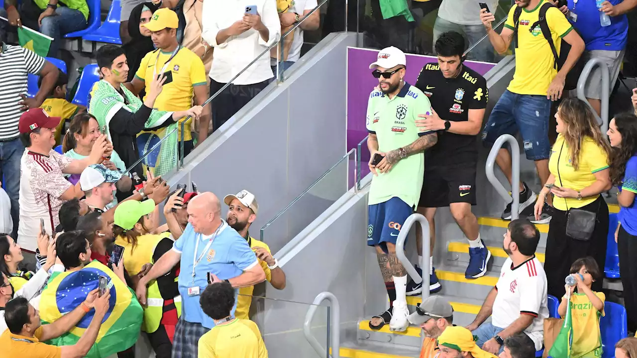 WM 2022 - Neymar-Doppelgänger bei Brasilien-Spiel gegen die Schweiz im Stadion: Fans der Seleção verwirrt