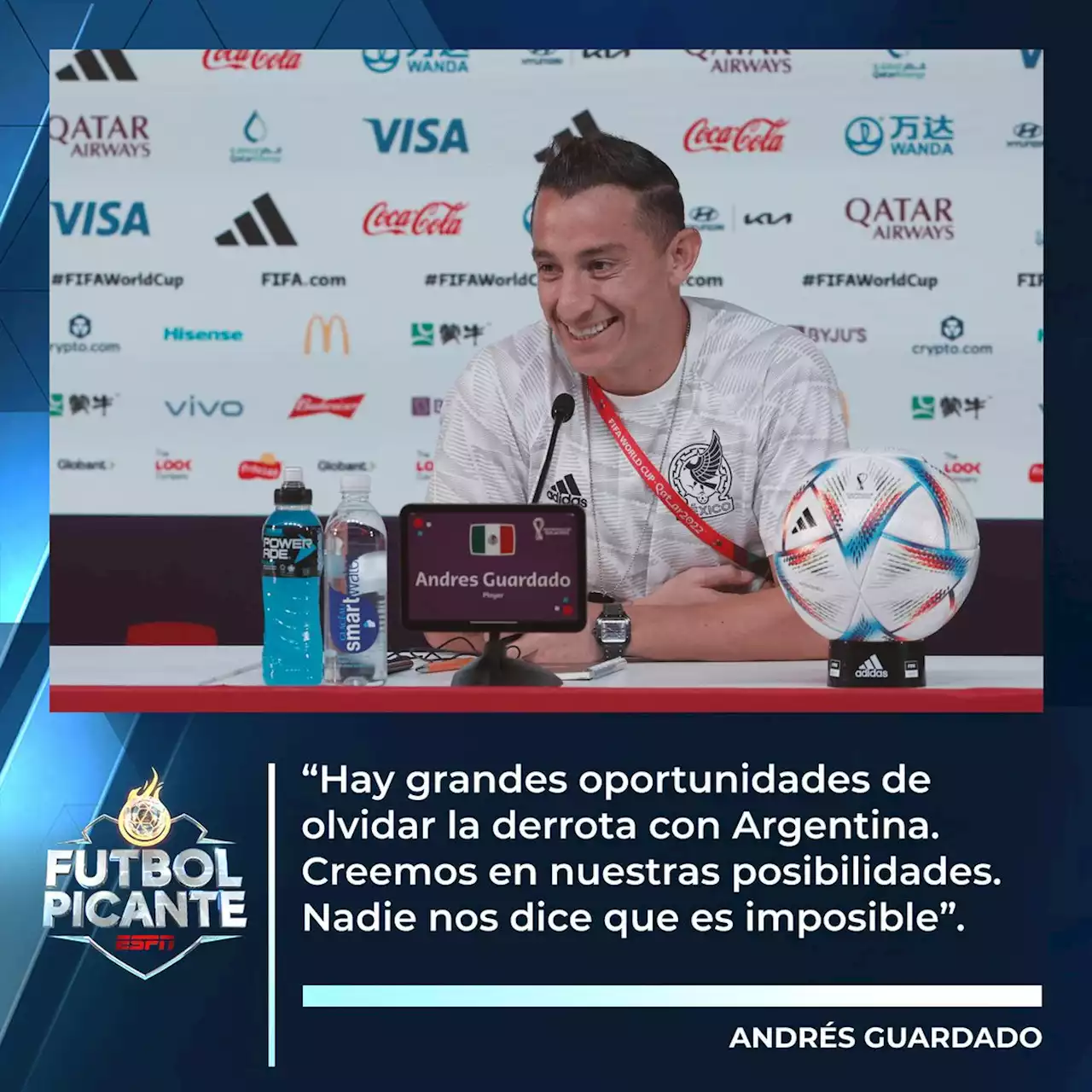 Andrés Guardado pide olvidar lo que pasó ante Argentina y no ponerse límites ante Arabia Saudita