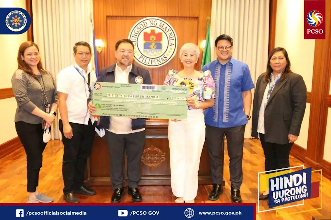 PCSO gives P9-M lotto share to Manila LGU