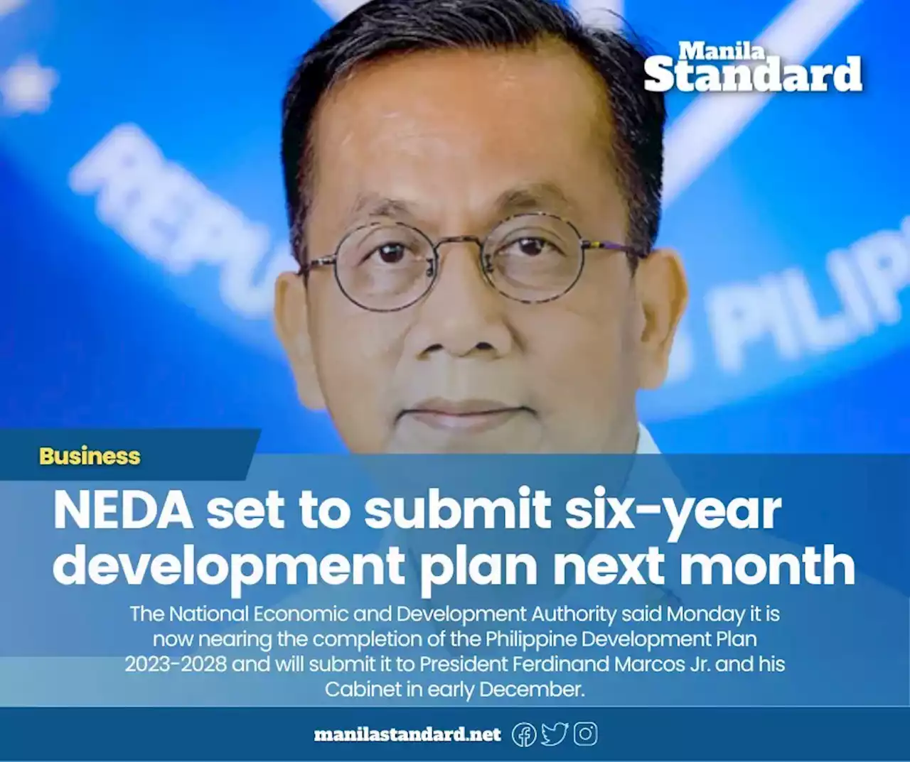 NEDA set to submit six-year development plan next month