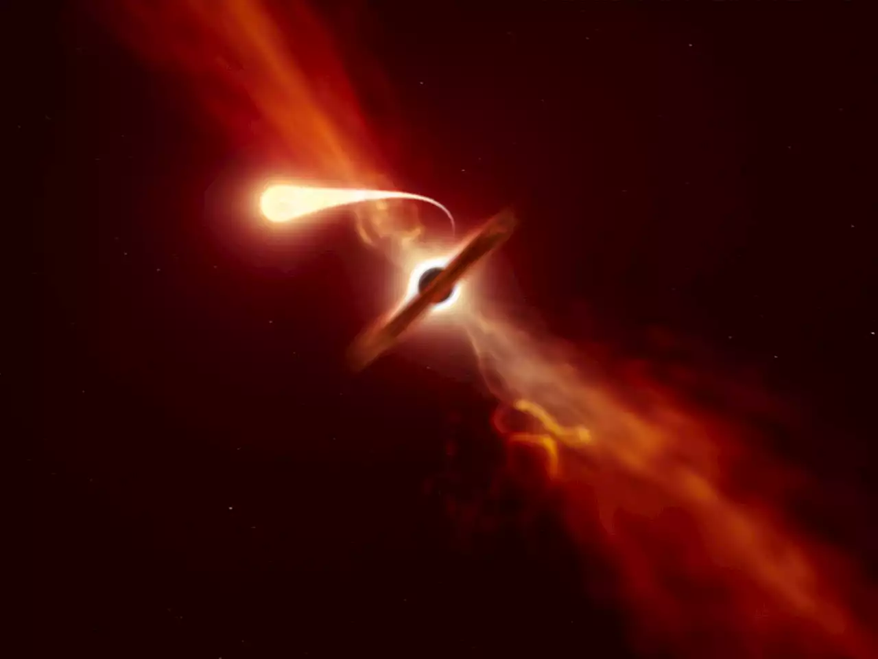 Astronomers caught a black hole slurping up a star like spaghetti