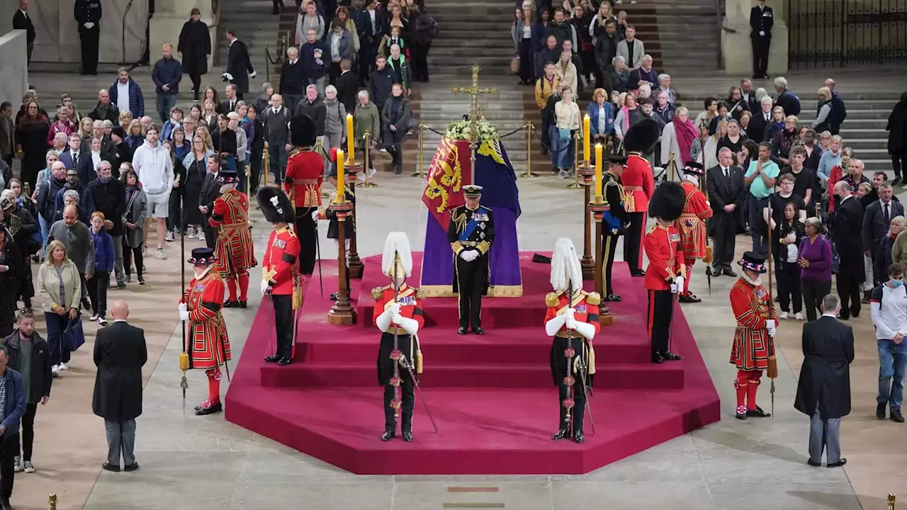 Mourners filing past the Queen's coffin wore out the stone floor of Westminster Hall