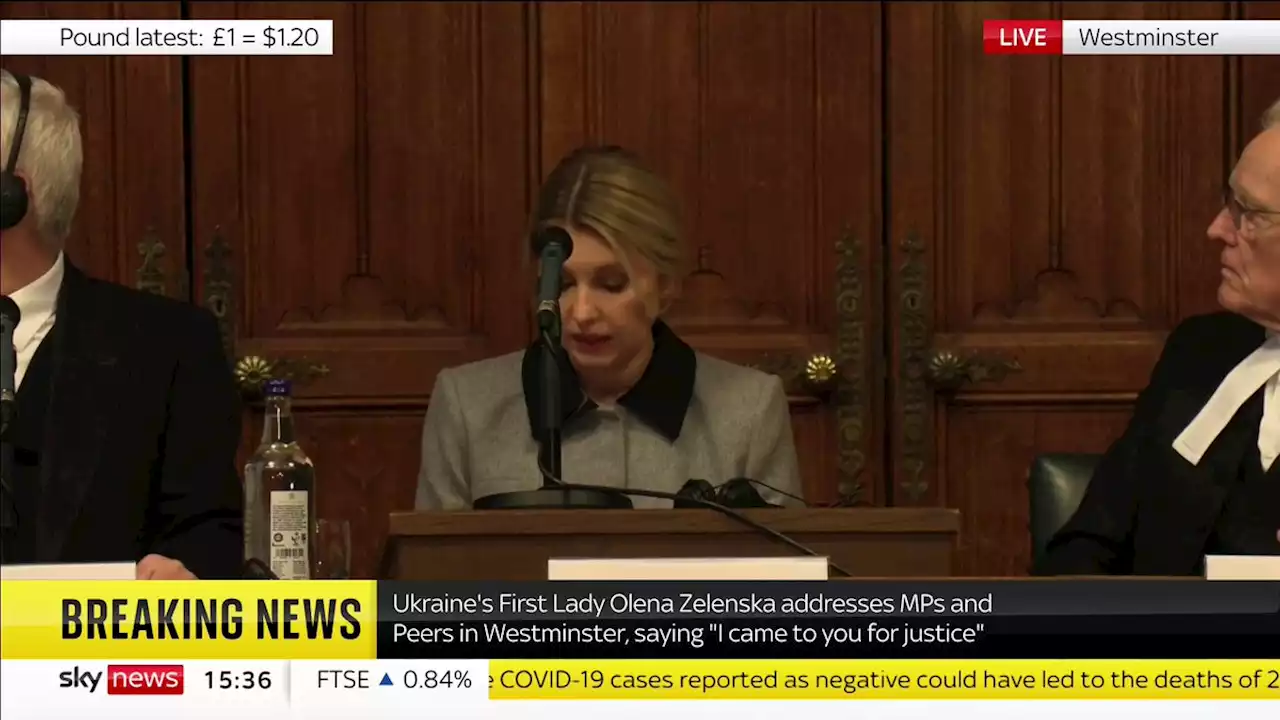 Ukraine war latest: First lady Zelenska tells parliament 'We need justice' as Michael Clarke warns of 'big air attacks'