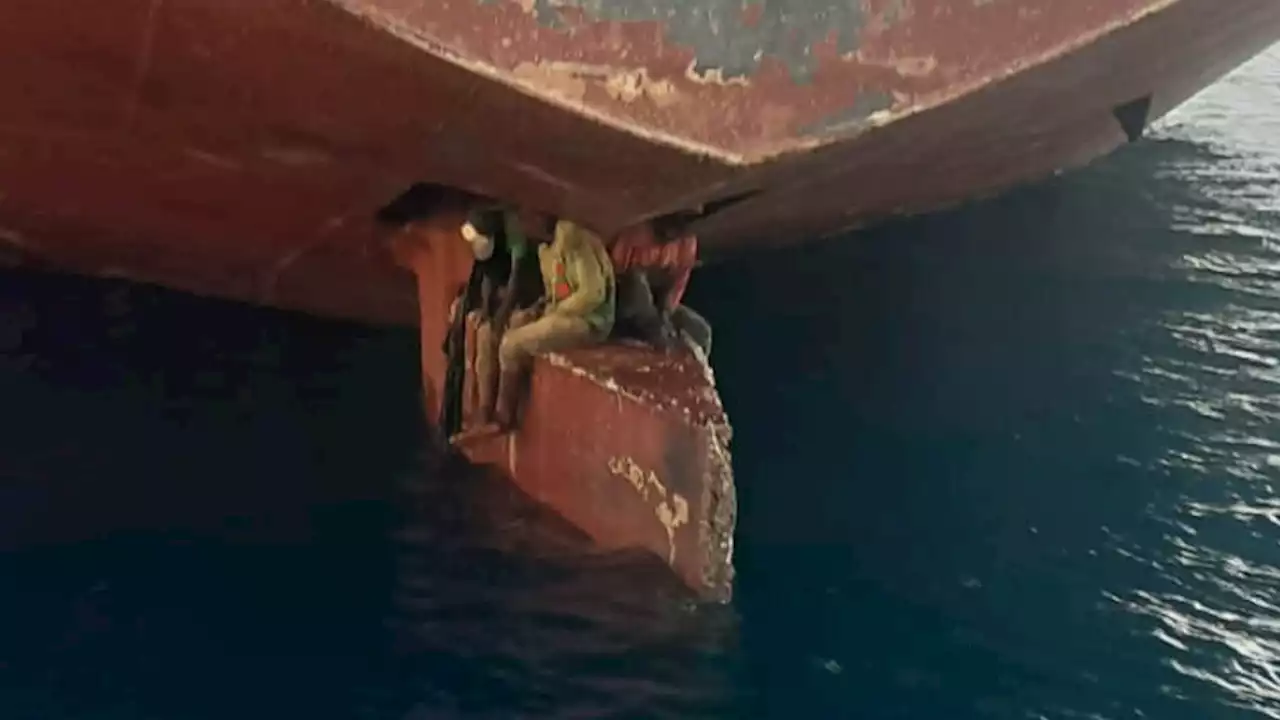 Spanish coastguard finds 3 migrants on ship's rudder -- after 11-day voyage from Nigeria