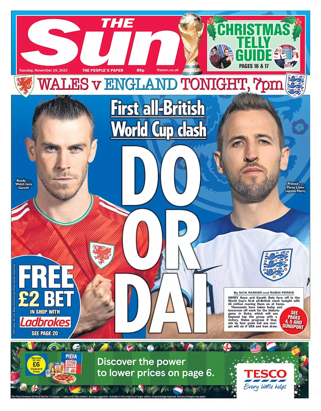 Kane & Bale face off as England take on Wales in World Cup's 1st all-Brit clash