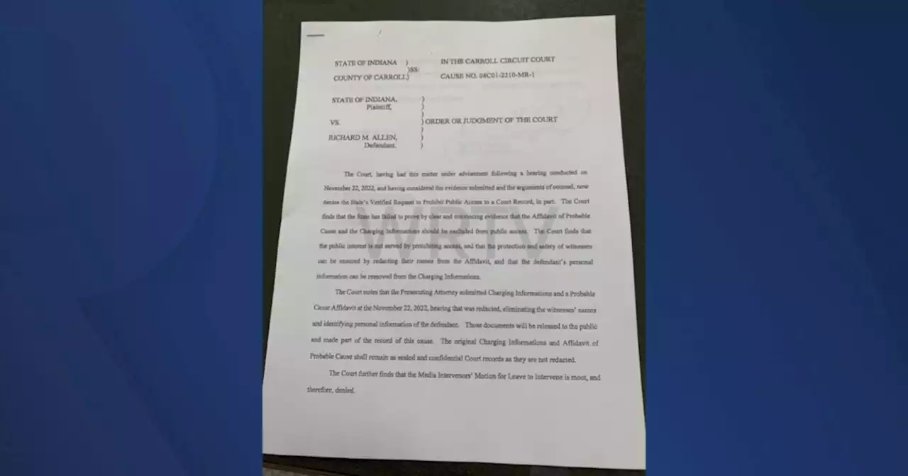 Special judge releases redacted Delphi docs charging Richard Allen