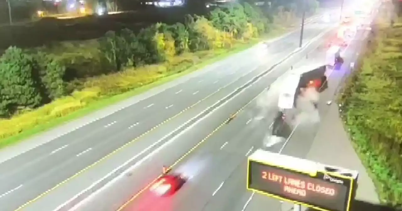 Terrifying truck crash on Toronto's Highway 401 was all caught on video