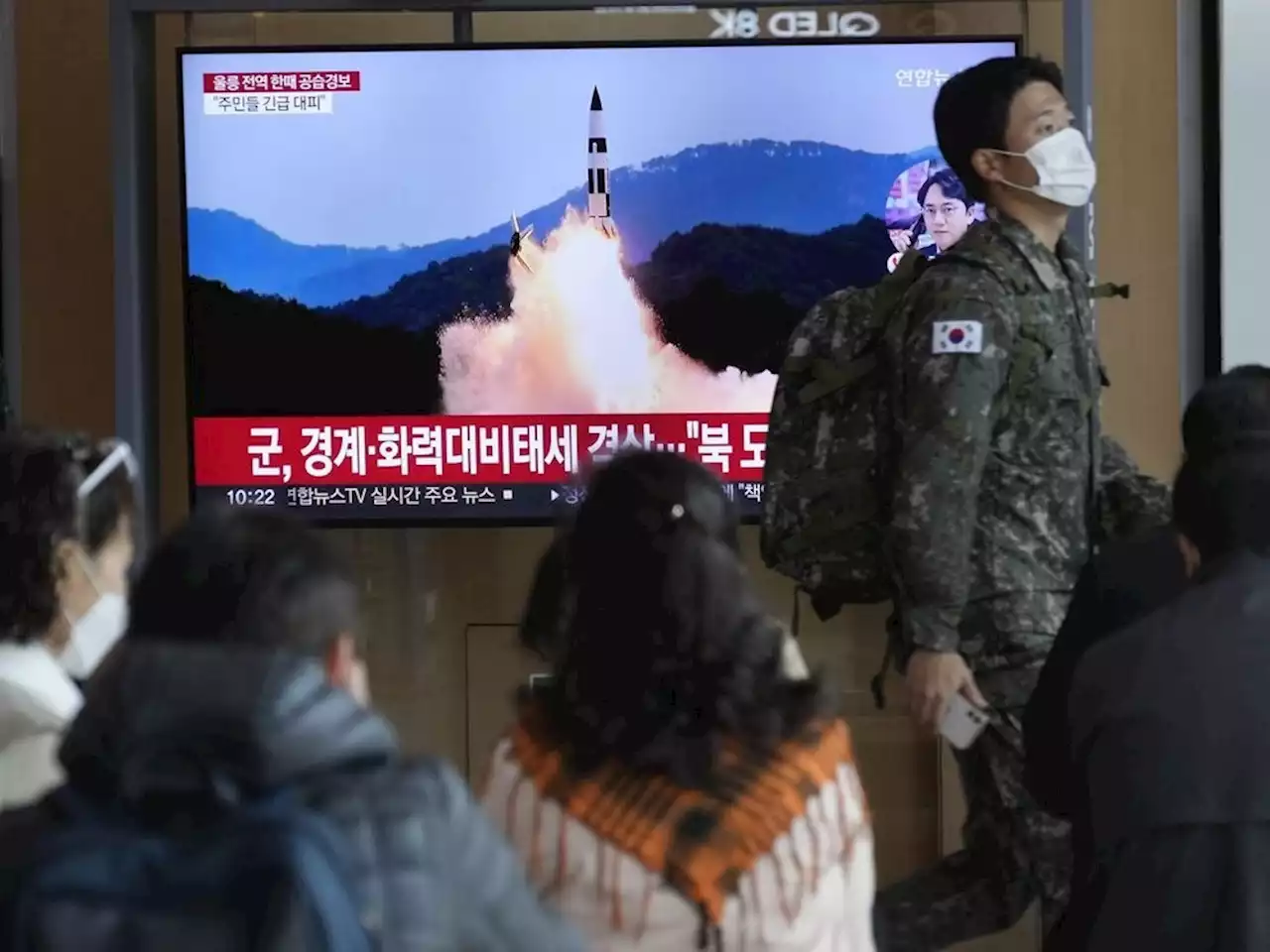 North Korea keeps up missile barrage, launches 1 over Japan