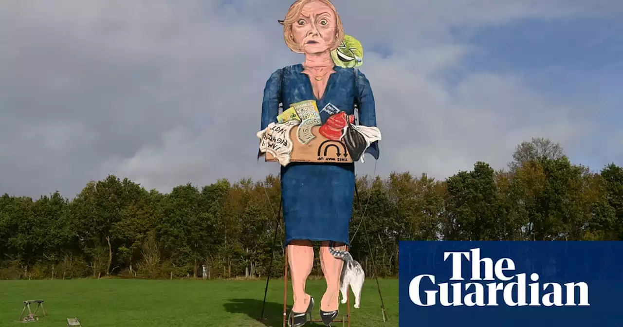 Effigy of Liz Truss with lettuce to be burned at Edenbridge bonfire night