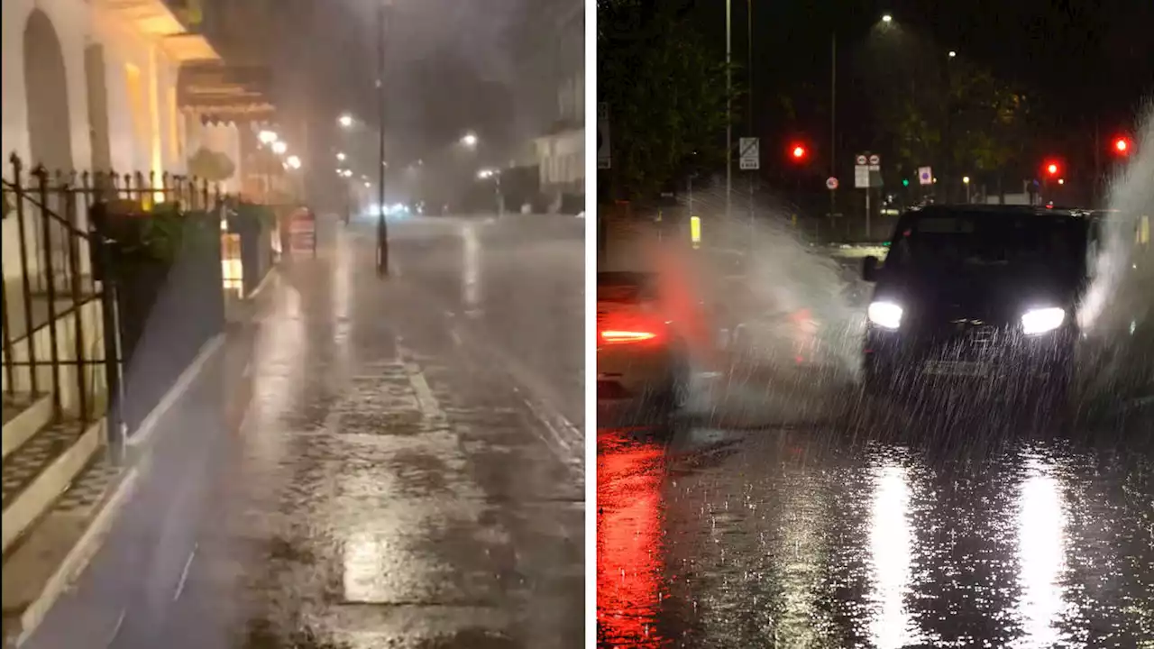 ‘Biblical’ rain pours down over London as Storm Claudio batters Britain