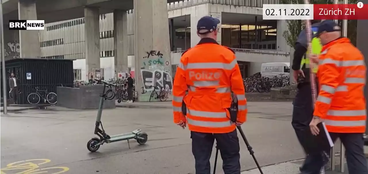 Stadt Zürich ZH (Kreis 5): E-Trottinett-Fahrer (39) kollidiert mit Tram (Video)