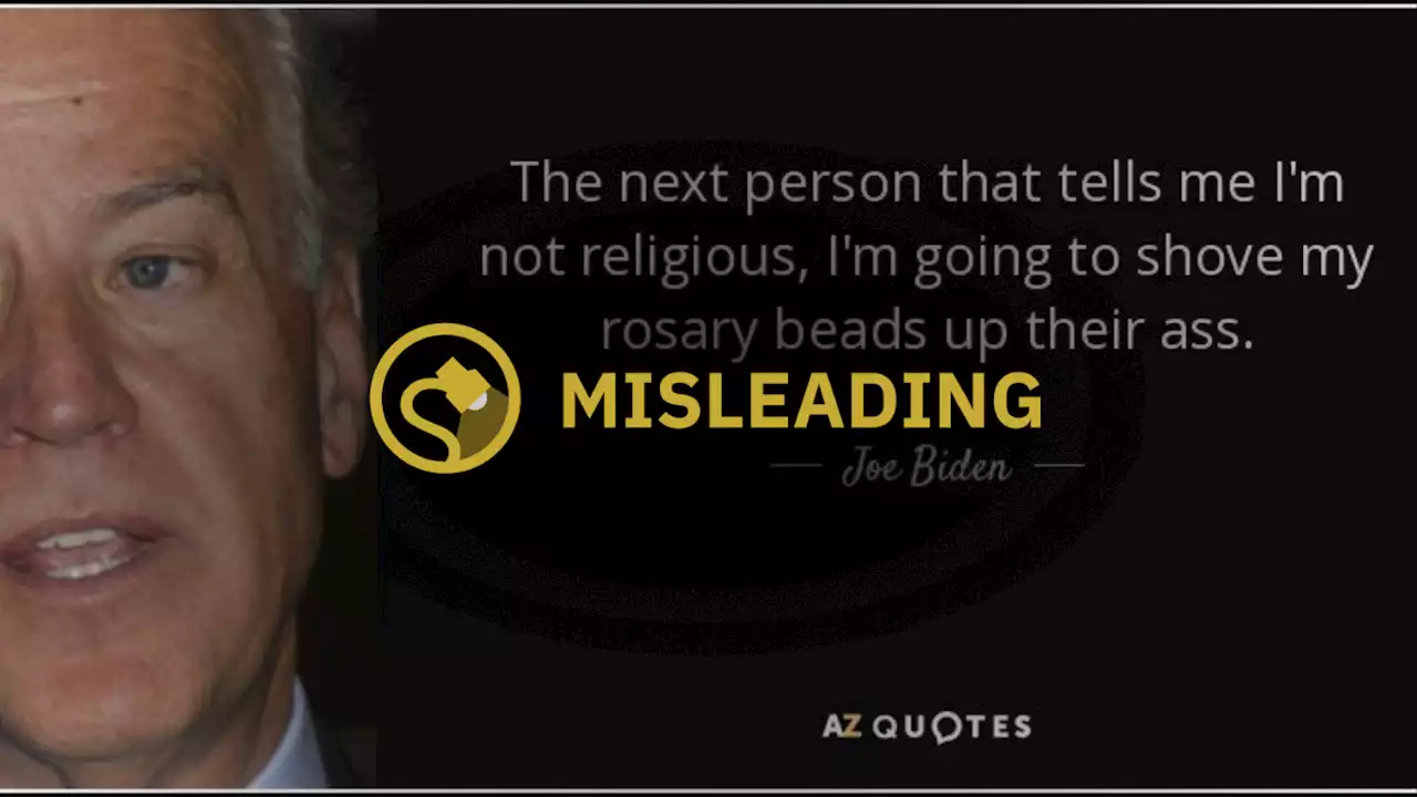 Did Biden Say This About People Questioning His Religion?