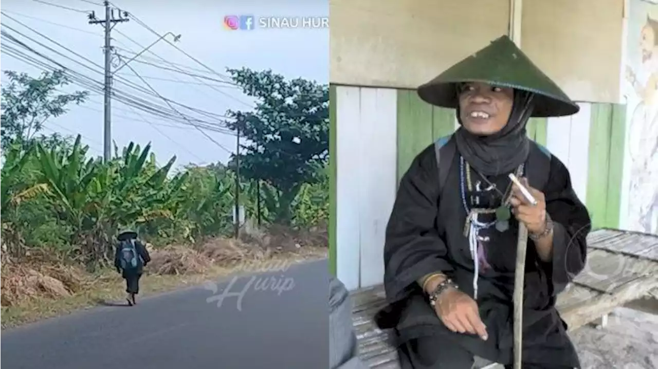 Joko Kendil, Pengelana yang Viral di Media Sosial Berada di Gresik, Kepergok Naik Bus - Tribunnews.com