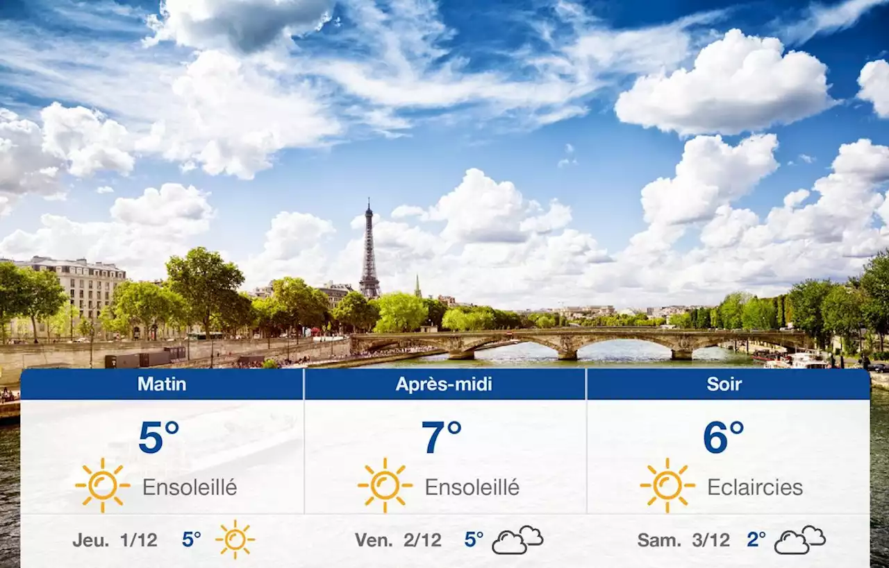 Prévisions météo du mercredi 30 novembre 2022 à Paris