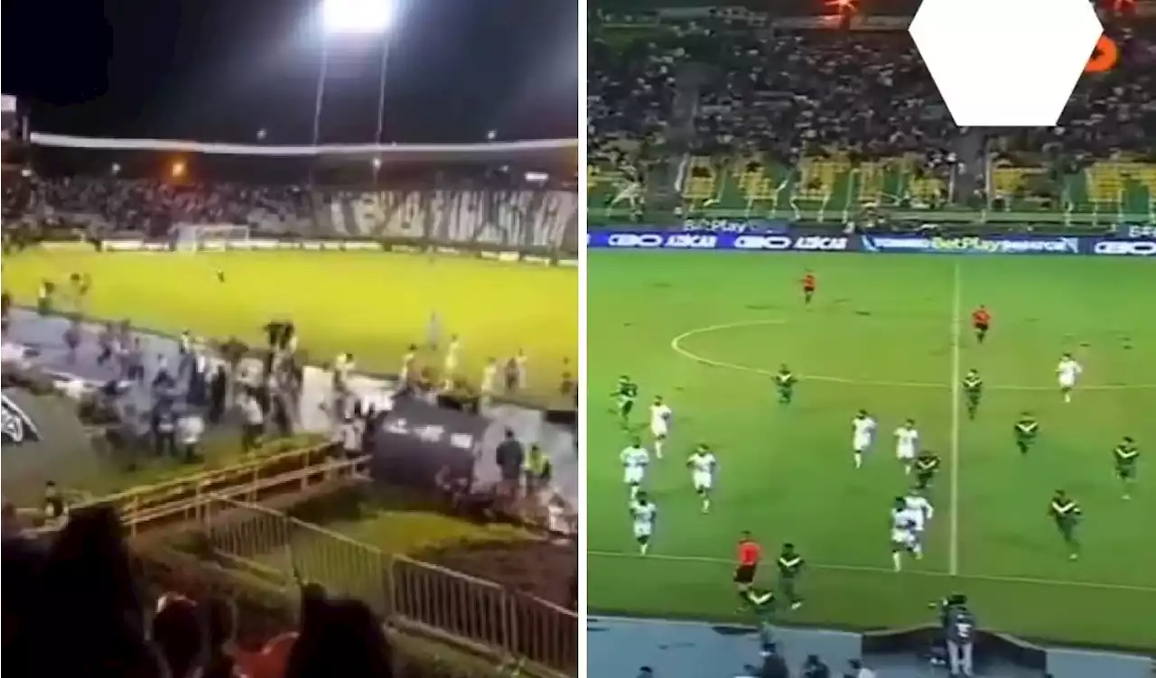 [Video] El ascenso terminó en trifulca: Hinchas del Quindío invadieron la cancha del Centenario