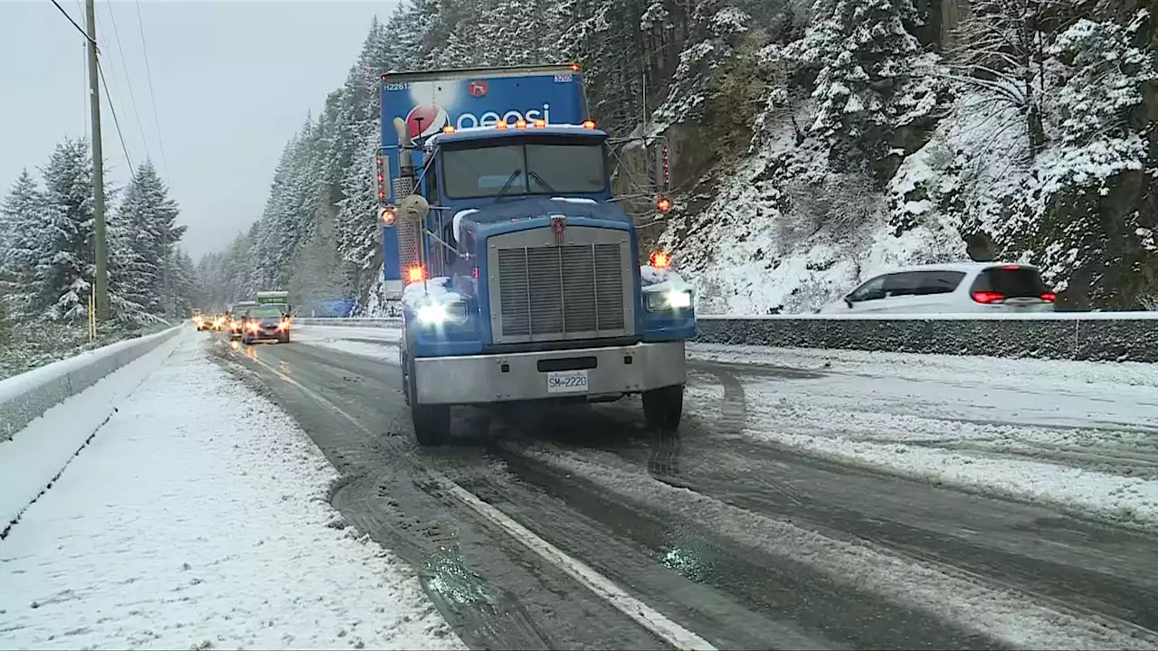 Malahat a 'parking lot' as some drivers forego winter tires, causing mayhem