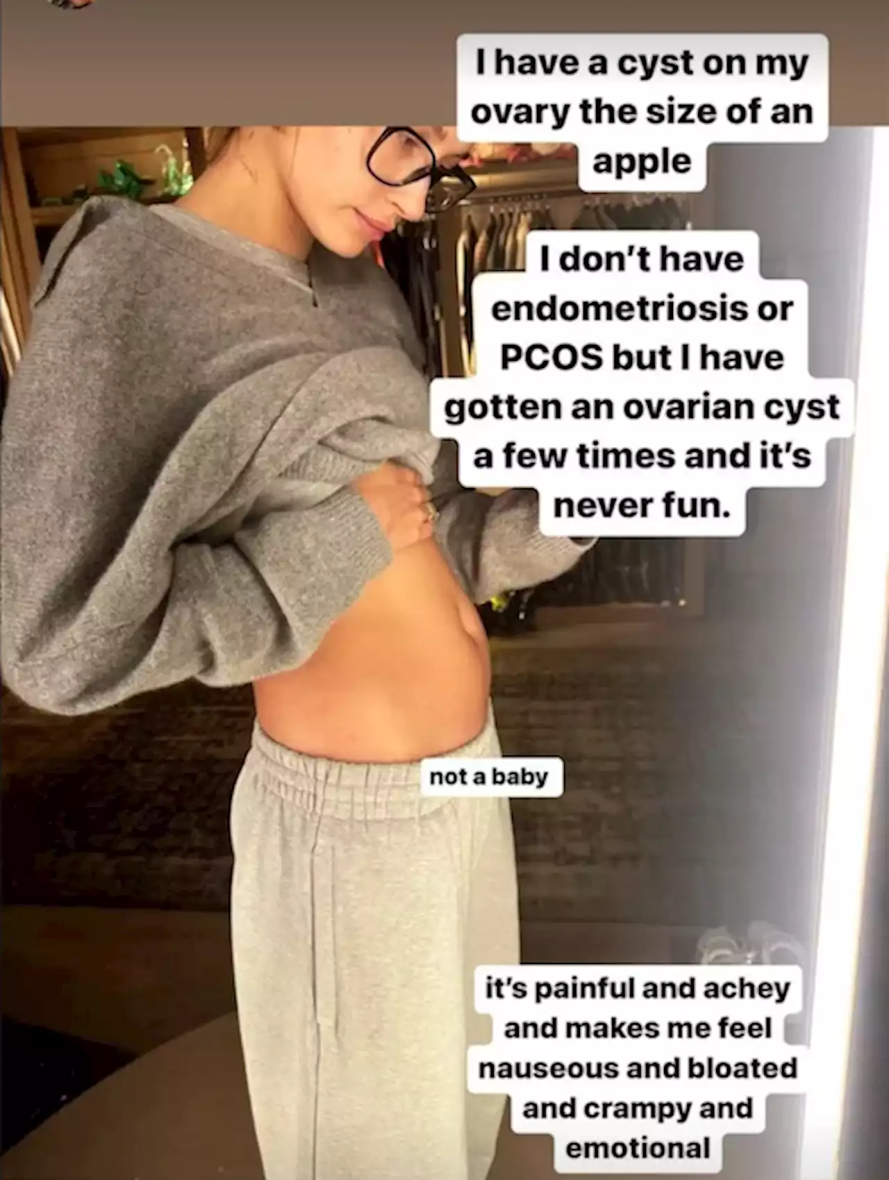 Hailey Bieber has an ovarian cyst ‘the size of an apple’… and it’s not her first