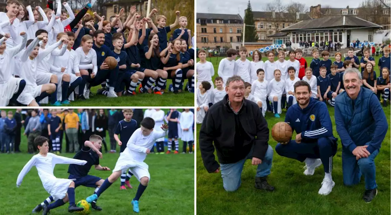 Pupils reenact first international football match for 150th anniversary