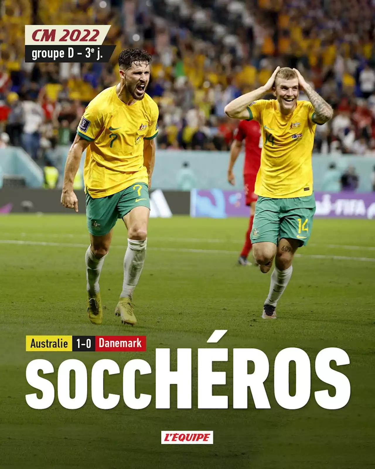 Australie 1-0 Danemark, Coupe du monde, résultat et résumé du match (30/11/2022)