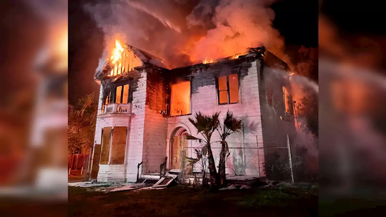 Firefighters Battle Blaze at Abandoned Victorian in San Jose