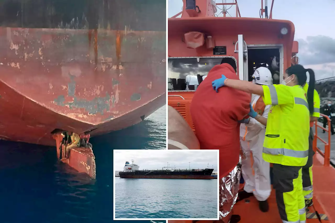 Nigerian stowaways found on ship’s rudder seeking asylum in Spain