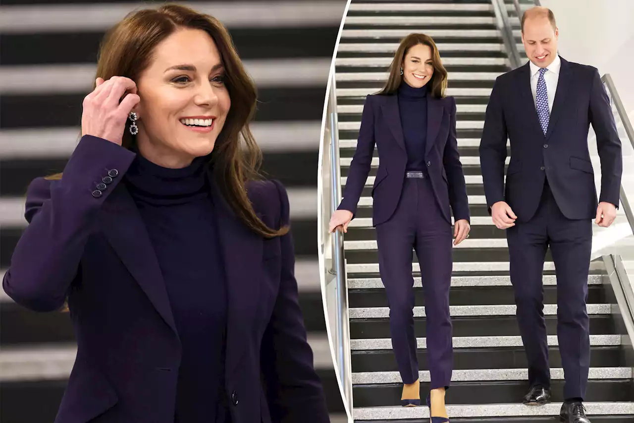 Kate Middleton and Prince William match in suits to kick off Boston visit