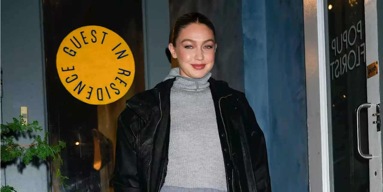 Gigi Hadid Gives a Nod to 'The Matrix' in a Leather Trench Coat and Cozy Cashmere Set