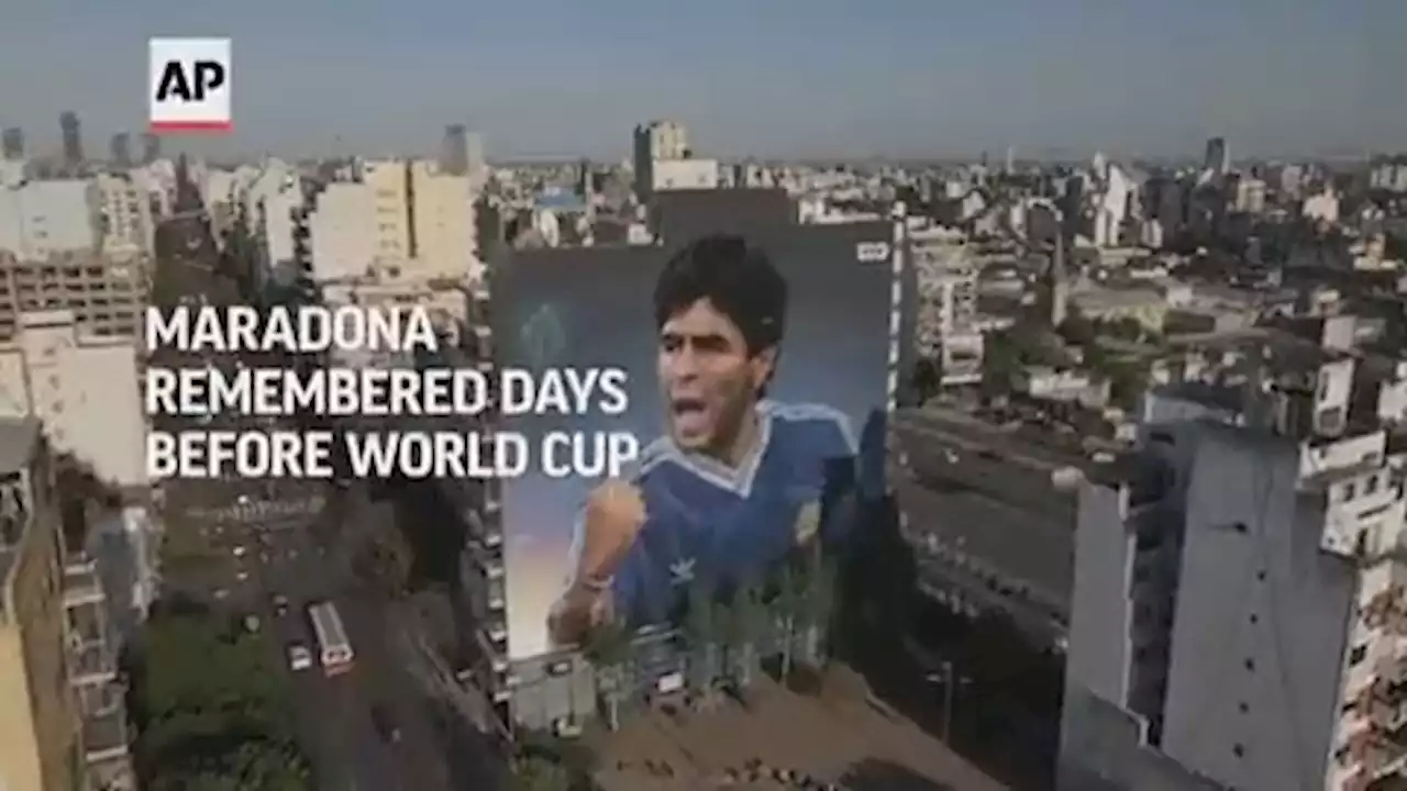 A giant Maradona emerges in Argentina, days before World Cup