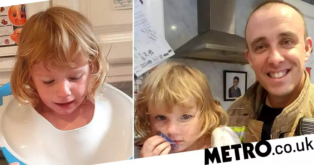 Girl, 2, saved by firefighters after getting toilet seat stuck on her head