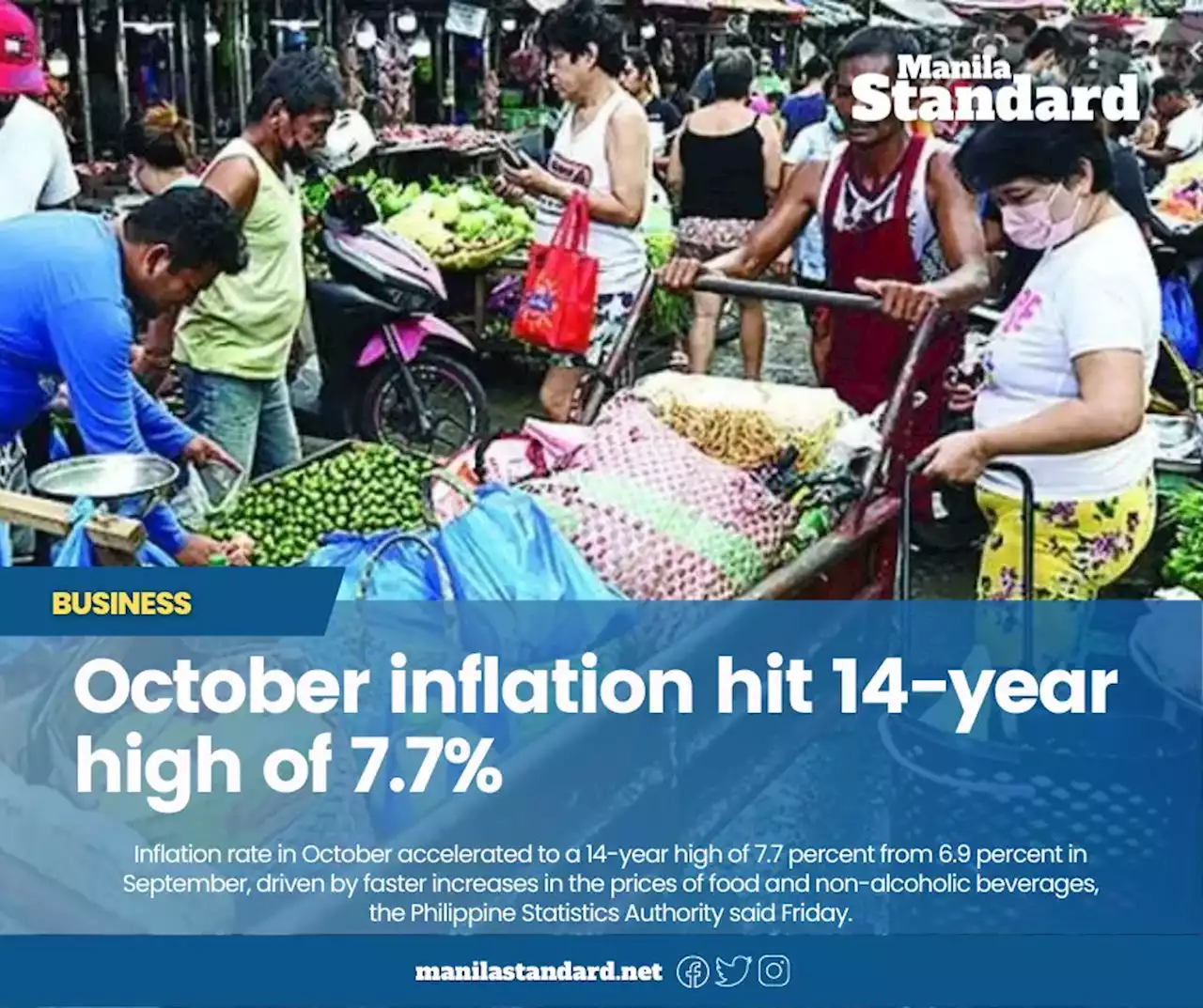 October inflation hit 14-year high of 7.7%